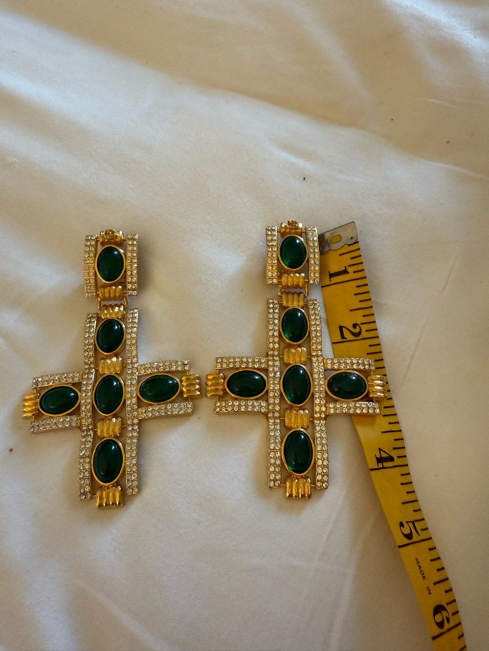 Gucci Large Gold Tone Cross Earrings - Picture 7 of 10